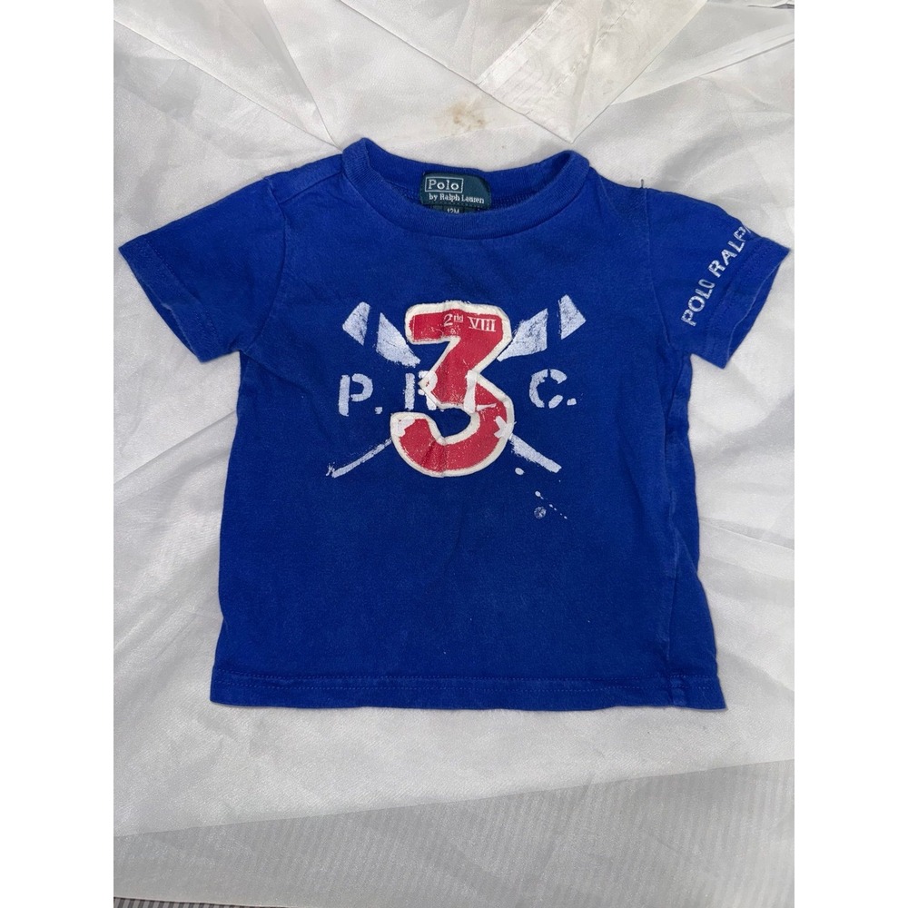 Polo Ralph Lauren cobalt blue with red white graphic print baby boys 12 month